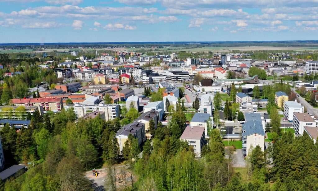 Kaupunki, kerrostalo ilmakuva