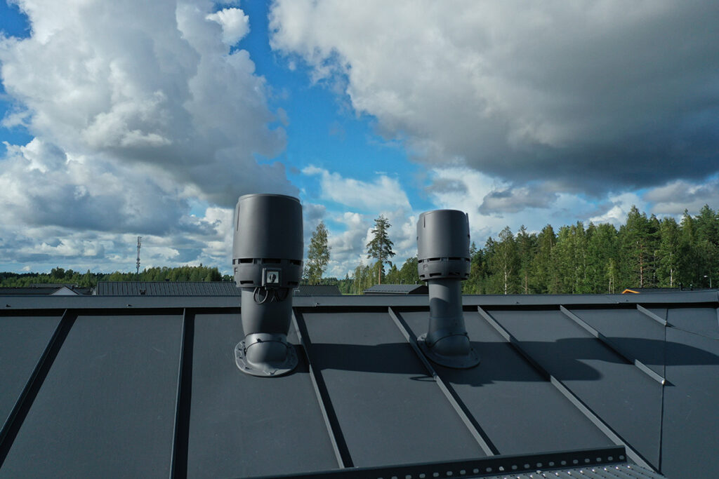 roof fan, exhaust ventilation pipe installed